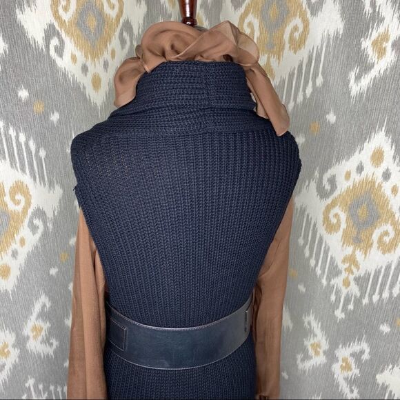 Ralph Lauren Black Cashmere Blend Lamb Shearling Flat Knit Open Front Cardigan - Picture 13 of 16